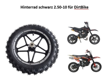 Hinterrad schwarz 2.50-10 für Dirtbike